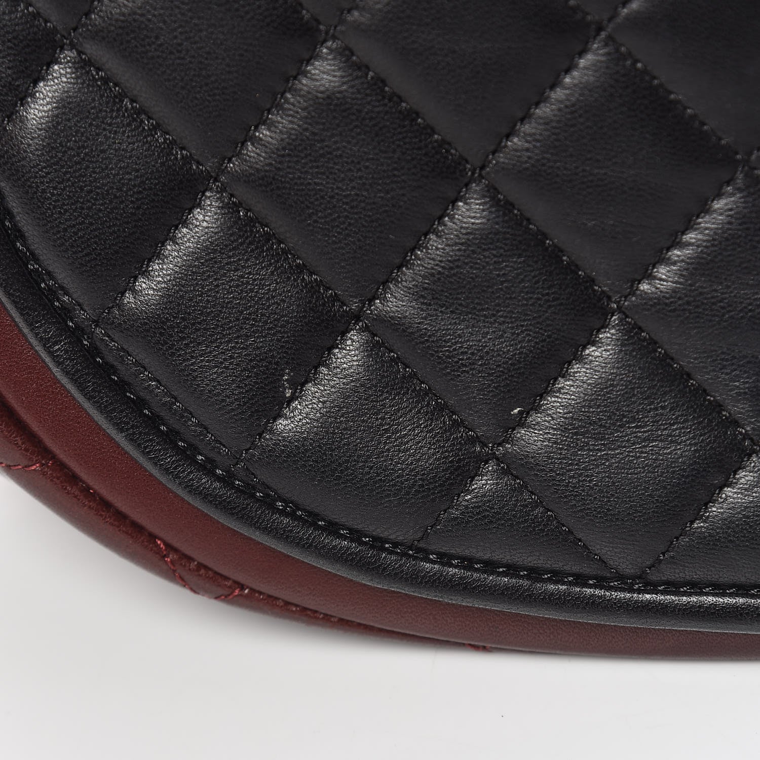 Chanel Lambskin Quilted Large Classic Twist Crescent Flap Black Burgundy 13 of 13