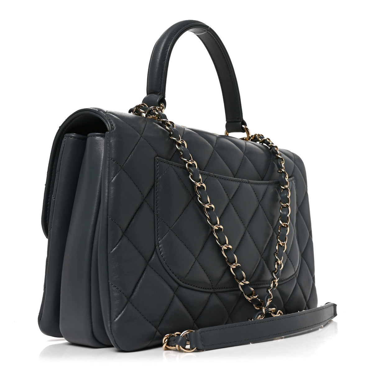 Chanel Lambskin Quilted Medium Trendy CC Flap Dual Handle Bag Dark Grey 3 of 10