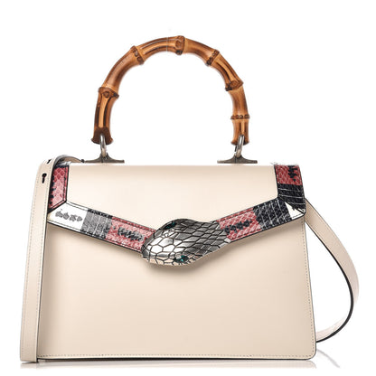 Gucci Calfskin Snakeskin Small Lilith Top Handle Bag White 1 of 11