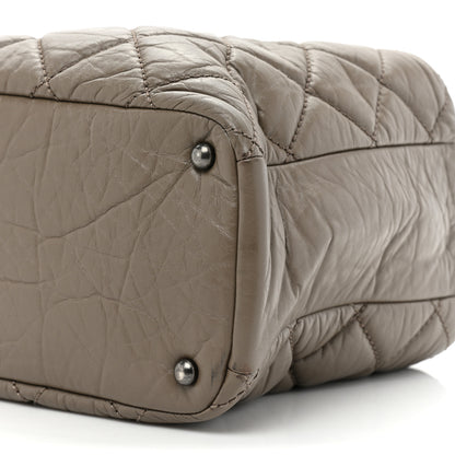 Chanel Aged Calfskin Tweed Large Quilted Portobello Tote Grey 9 of 16