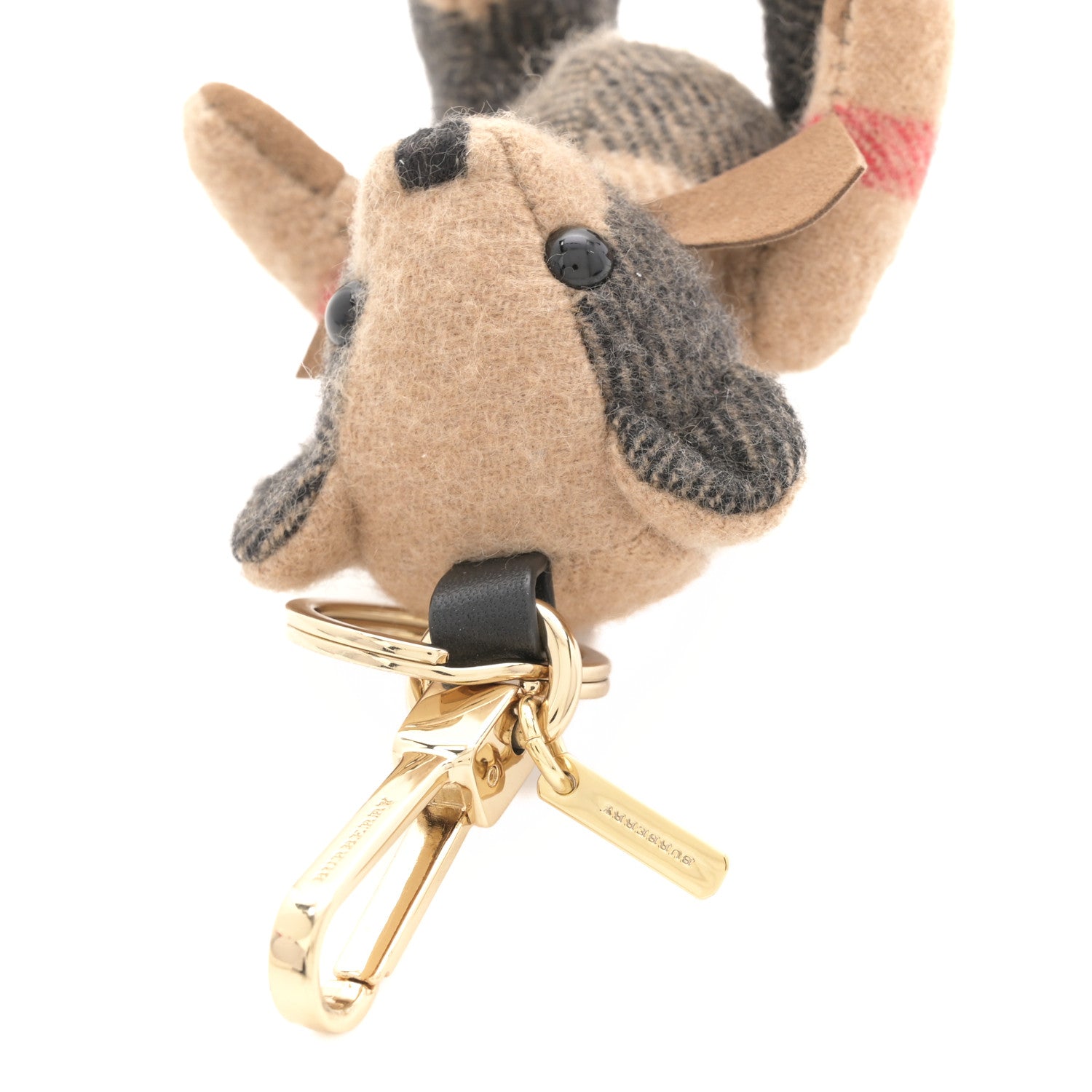 Burberry Cashmere House Check Thomas Bear Bag Charm Camel Gold 3 of 4