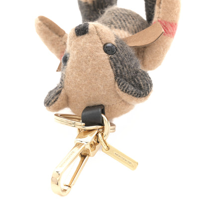 Burberry Cashmere House Check Thomas Bear Bag Charm Camel Gold 3 of 4