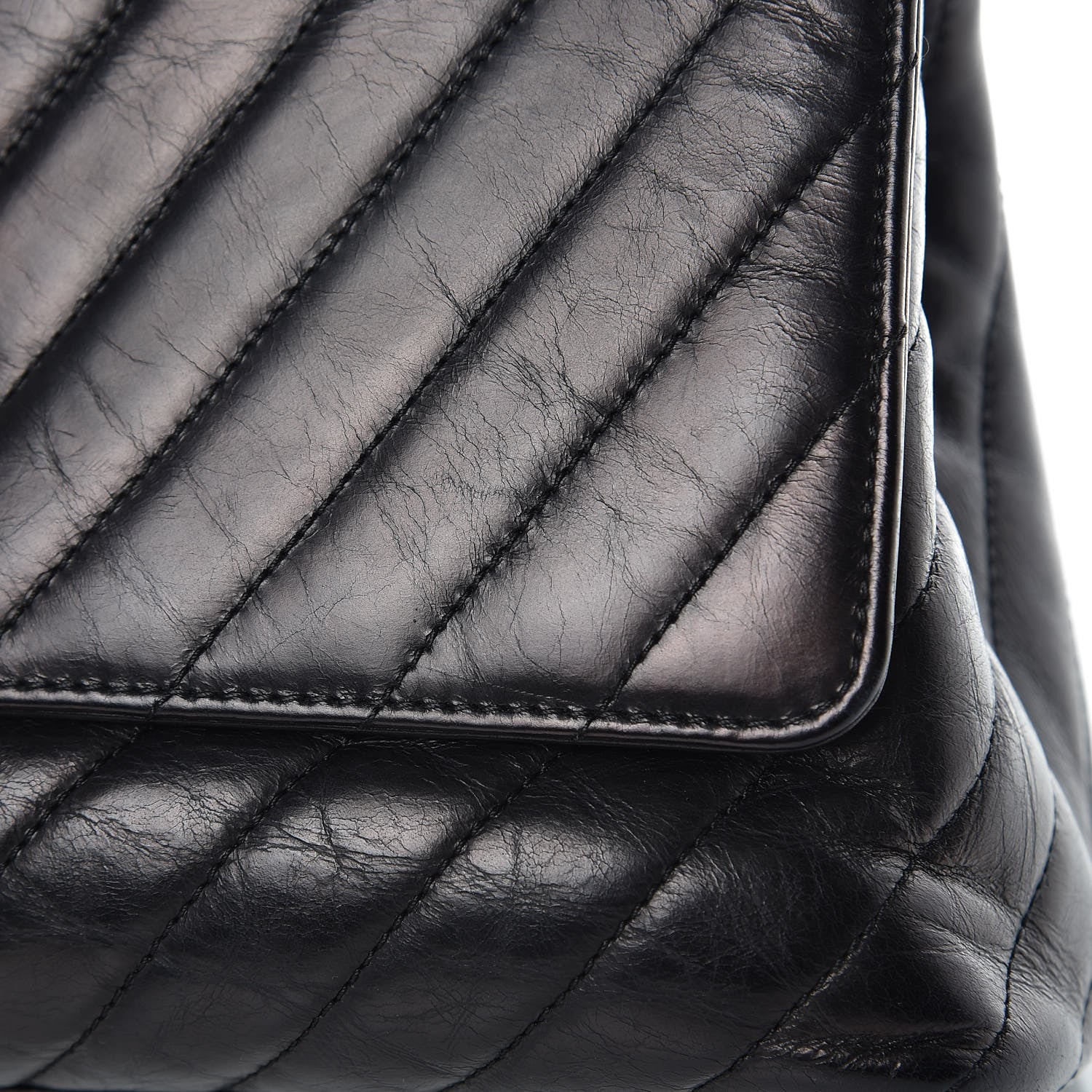 Chanel Calfskin Chevron Quilted Small Coco Handle Flap Black 8 of 11