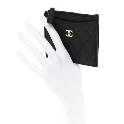 Chanel Caviar Quilted CC Zip Card Holder Black 2 of 7