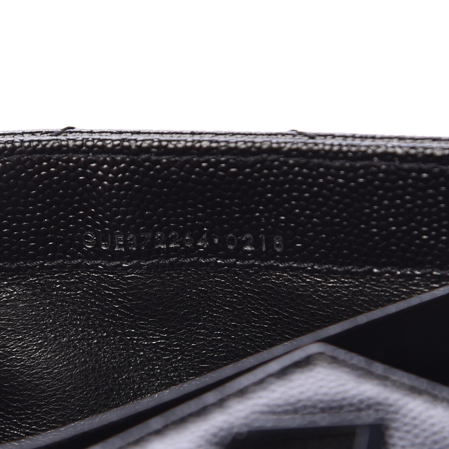 Saint Laurent Grain De Poudre Matelasse Chevron Monogram Flap Wallet Black 7 of 8