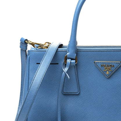 Prada Saffiano Small Galleria Double Zip Tote Cobalto 11 of 11