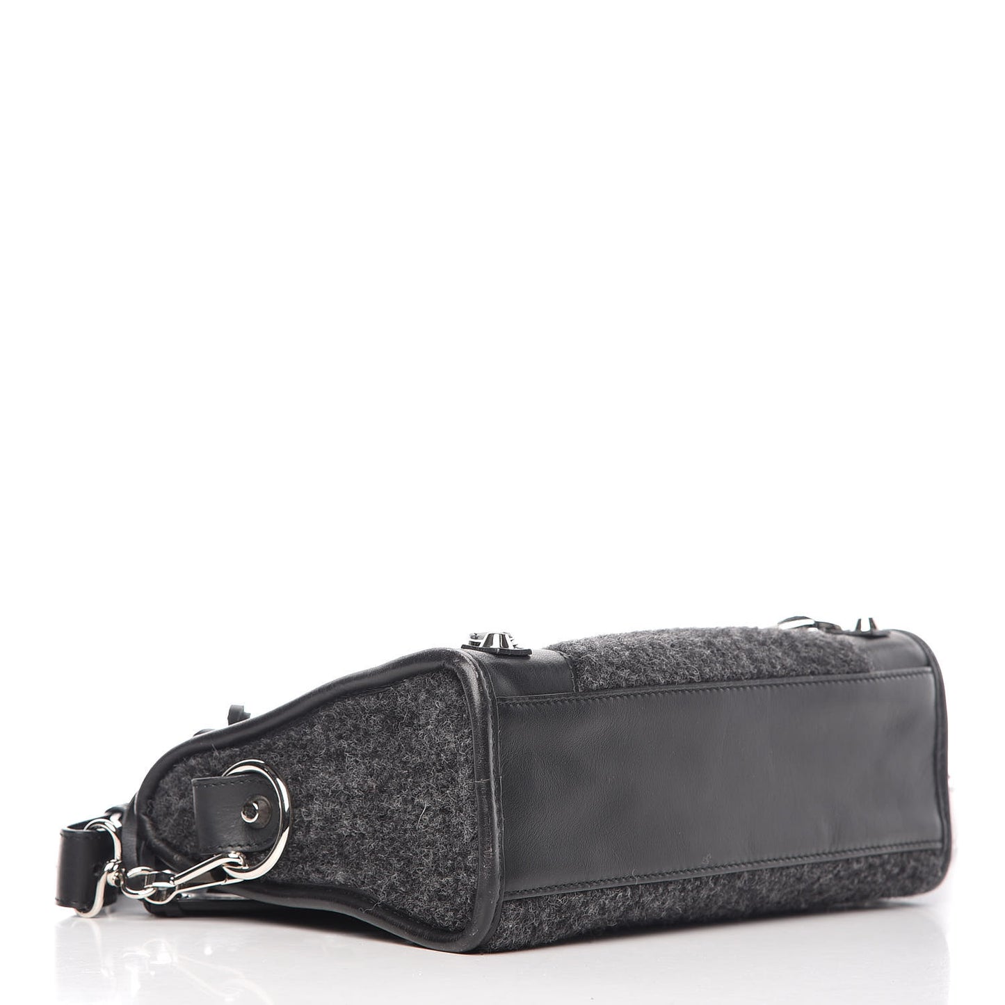 Alpaca Calfskin Classic Silver Hardware Mini City Black