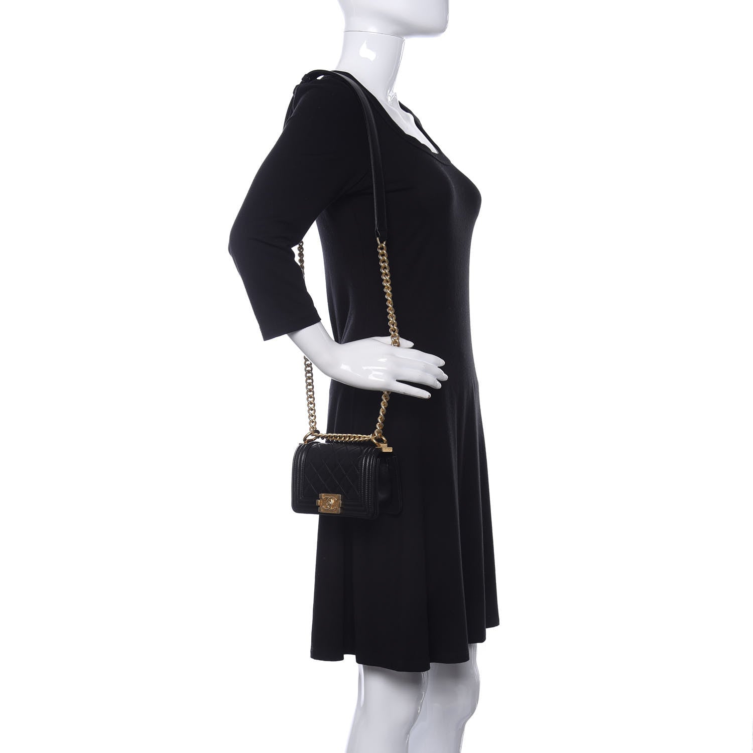 Chanel Lambskin Quilted Mini Boy Flap Black 2 of 12