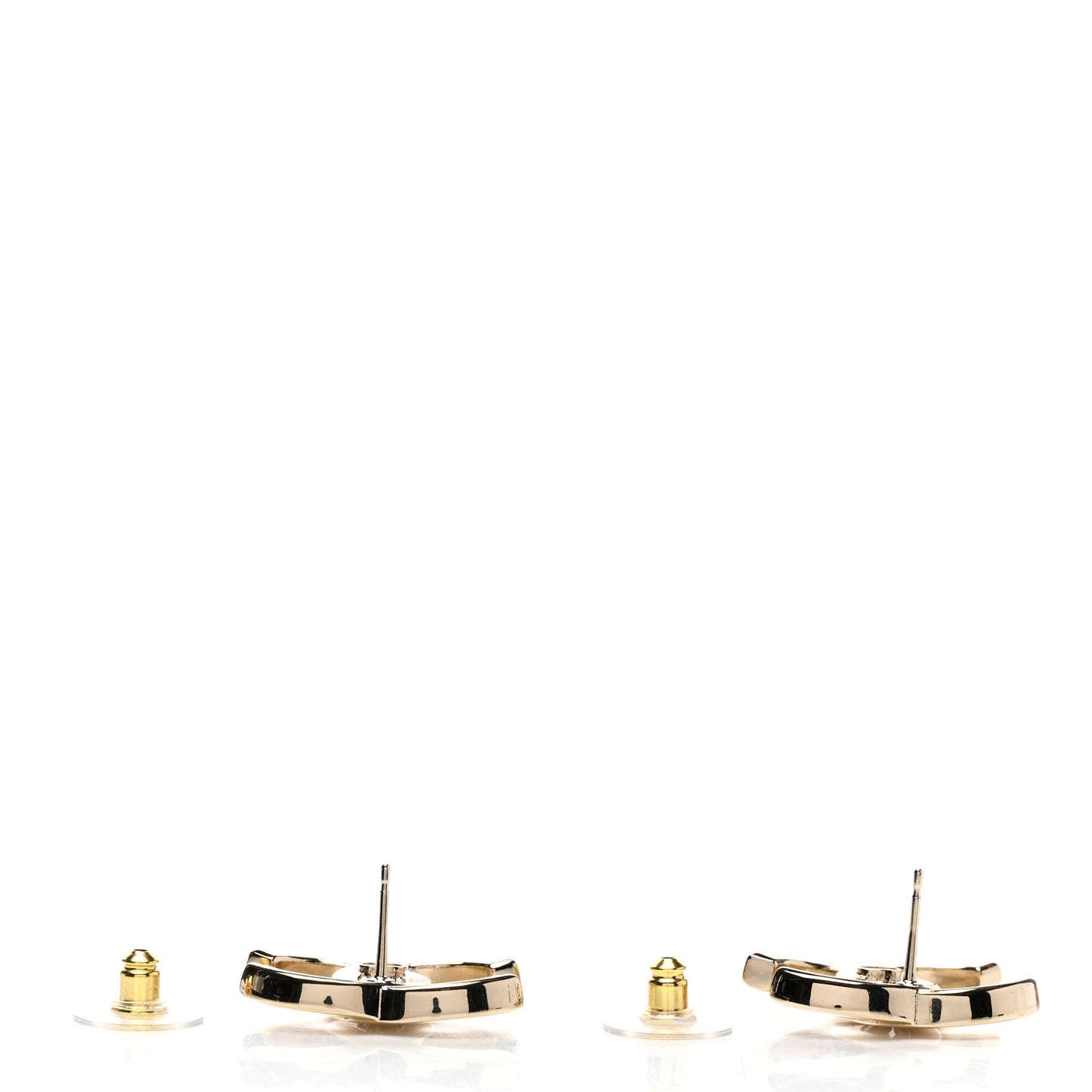 Crystal CC Large Stud Earrings Gold