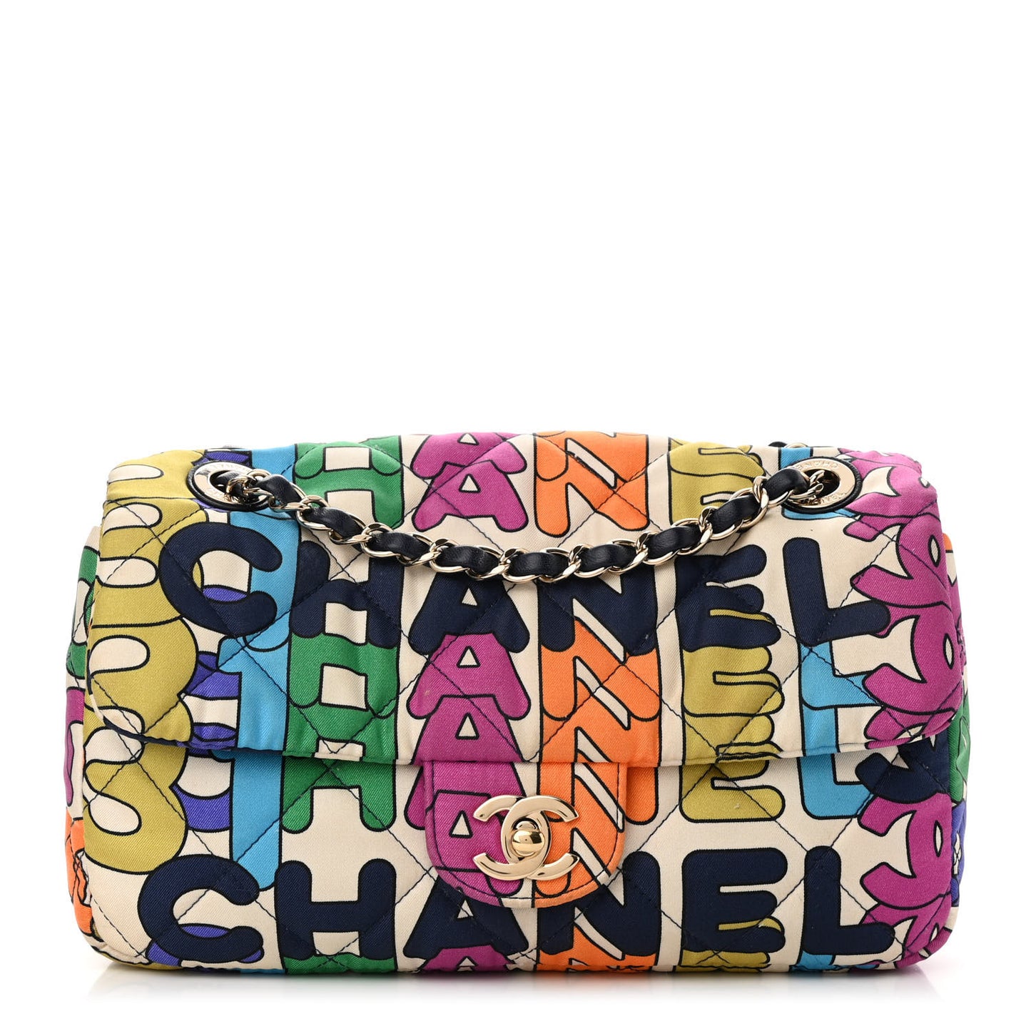 Printed Silk CC Small Single Flap Multicolor