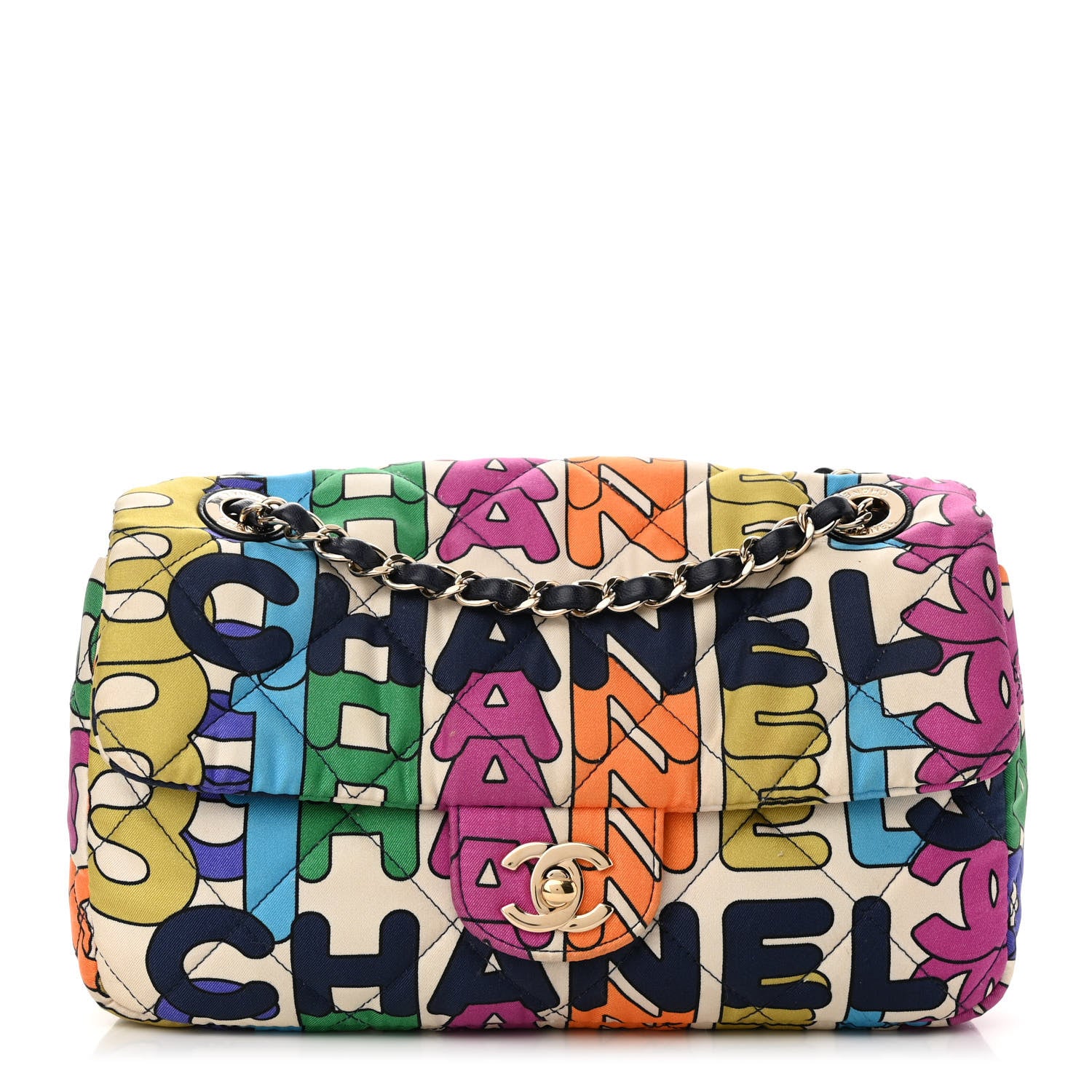 Chanel Printed Silk CC Small Single Flap Multicolor 1 of 11