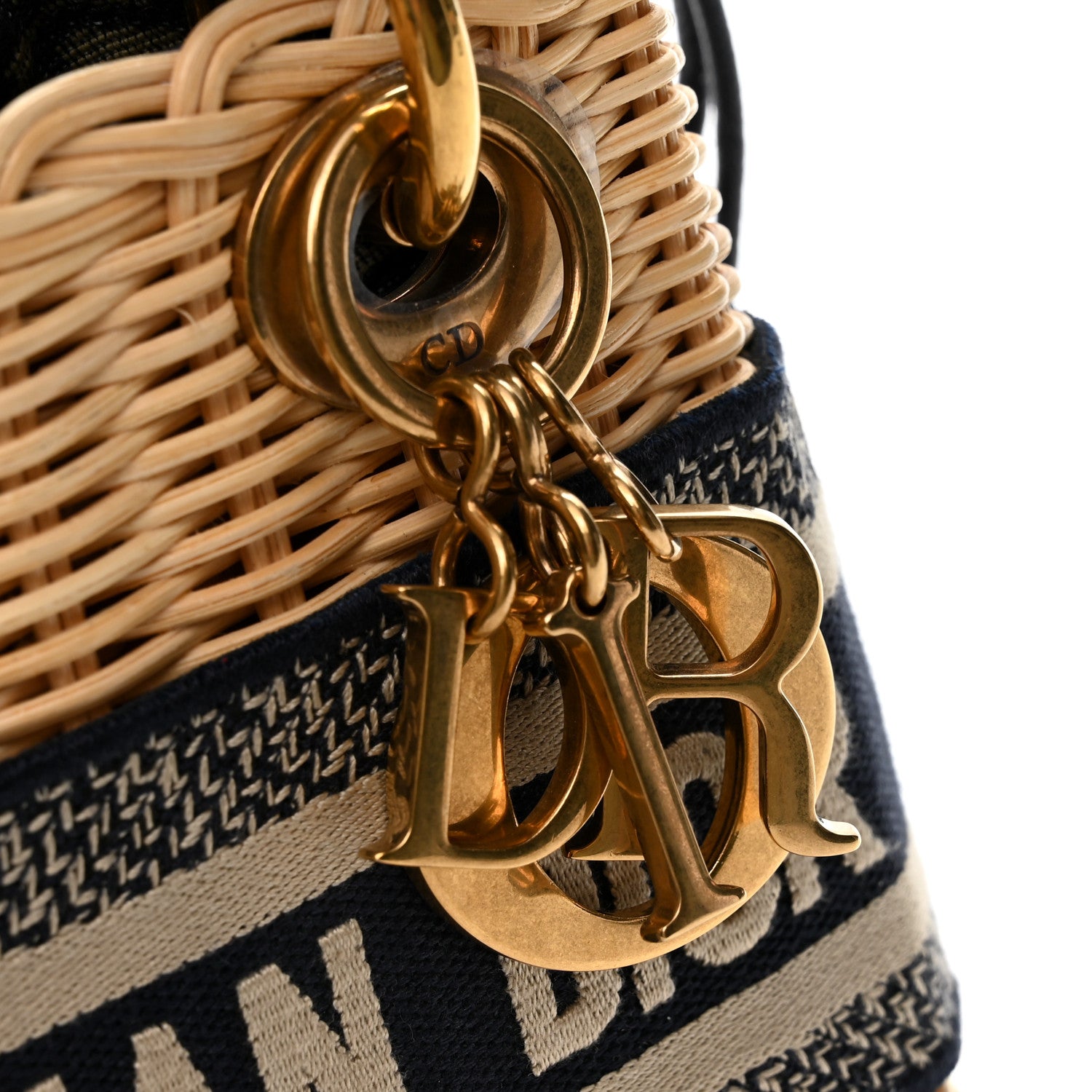 Christian Dior Wicker Oblique Mini Lady Dior Bag Blue 10 of 12