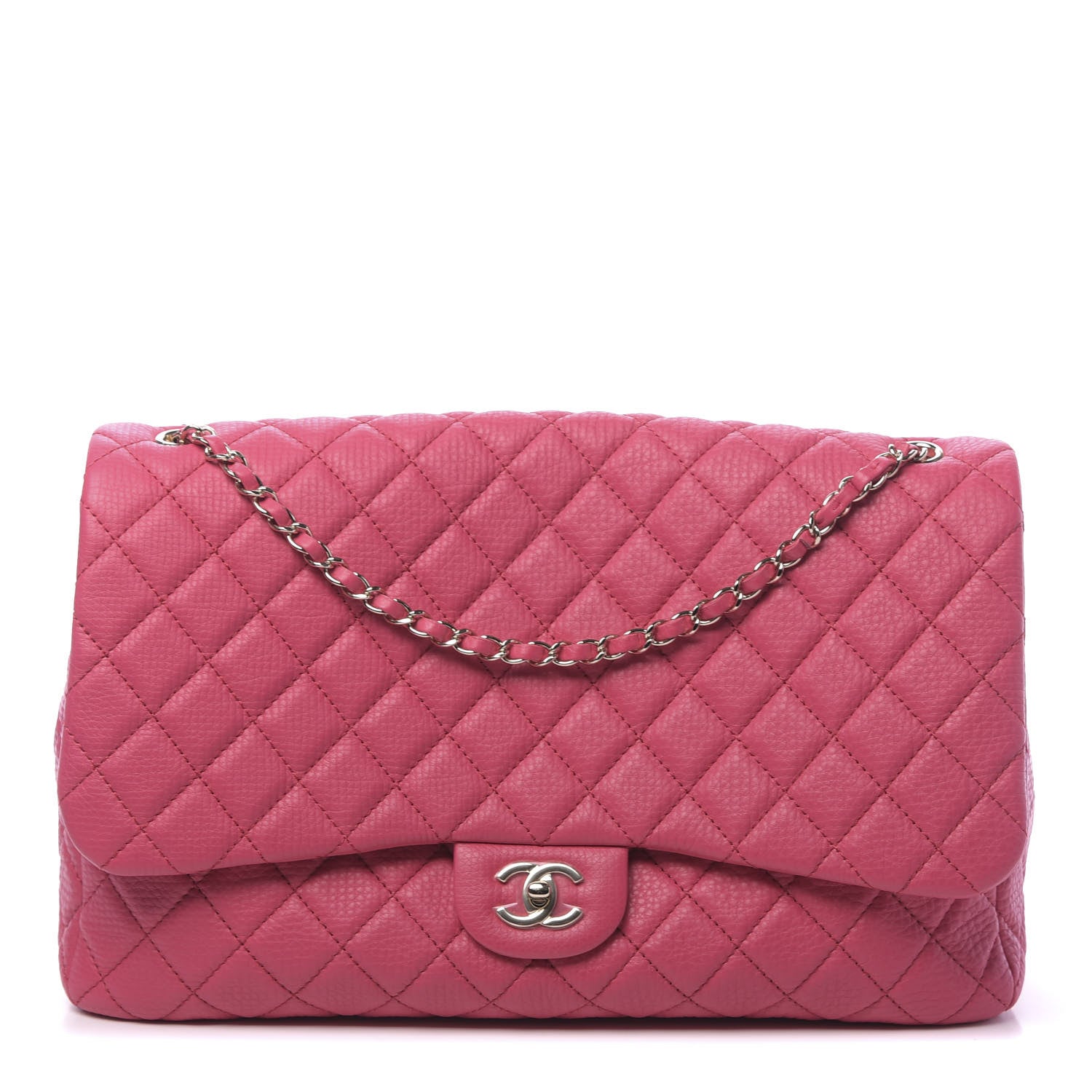 Chanel Calfskin Quilted Small XXL Travel Flap Bag Dark Pink 1 of 11