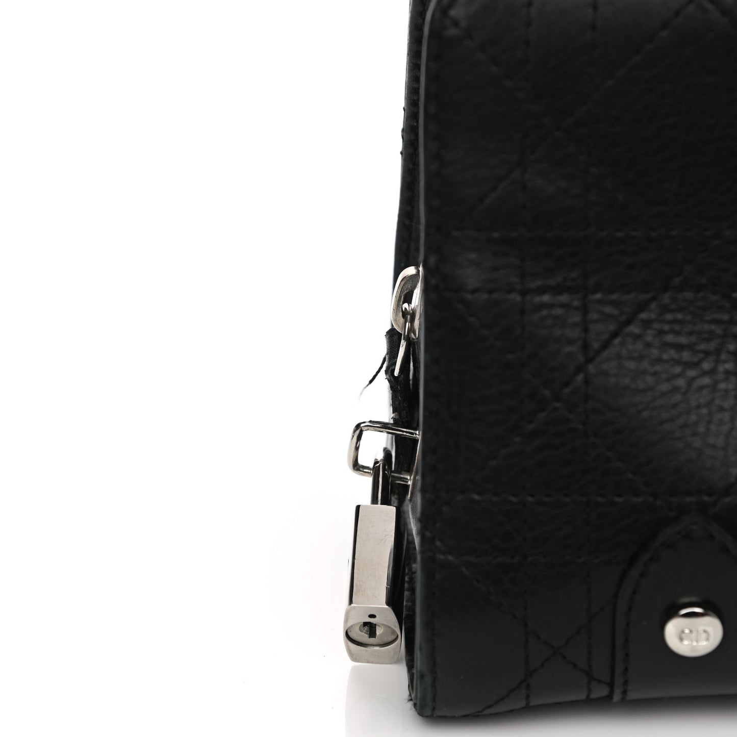 Calfskin Cannage Stitched Small Lady East West Lady Dior Black