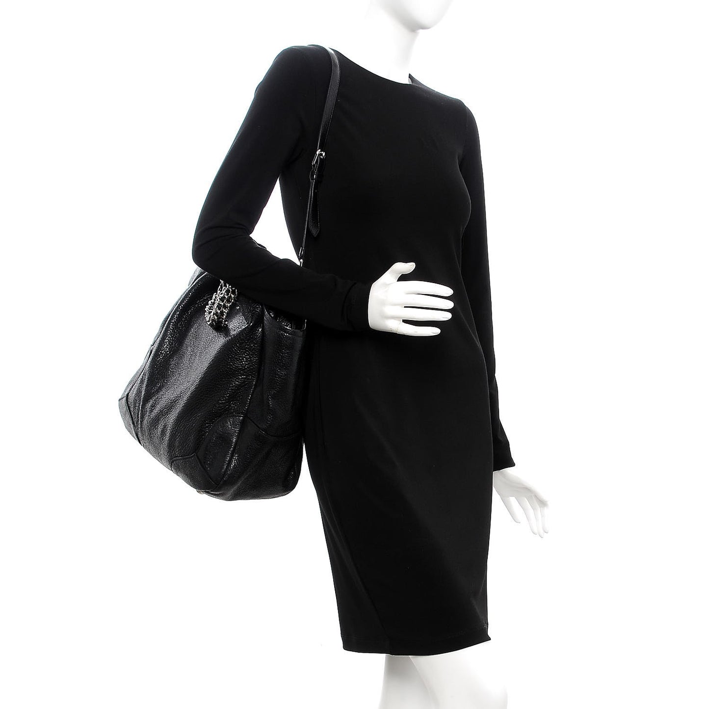 Cervo Lux Chain Shoulder Bag Nero Black