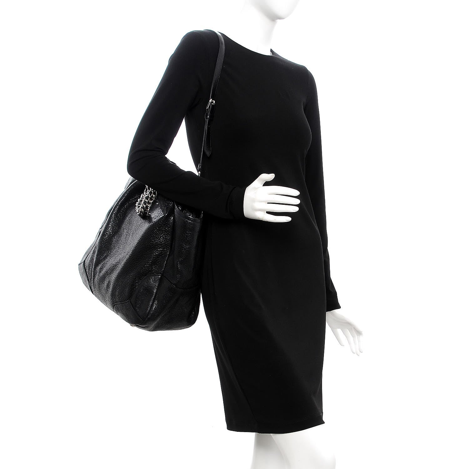 Prada Cervo Lux Chain Shoulder Bag Nero Black 2 of 7