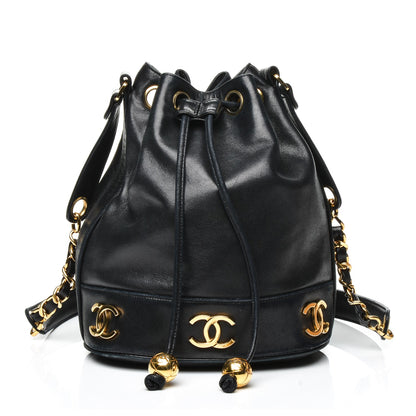Chanel Lambskin CC Drawstring Shoulder Bag Black 1 of 8