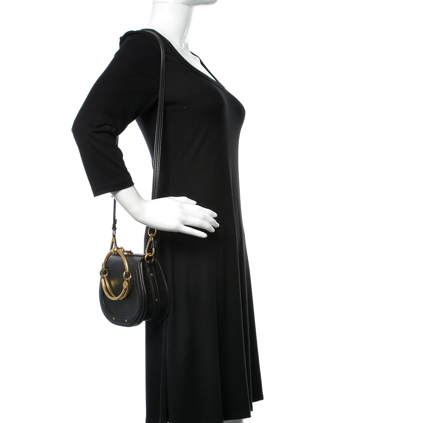 Calfskin Small Nile Bracelet Bag Black
