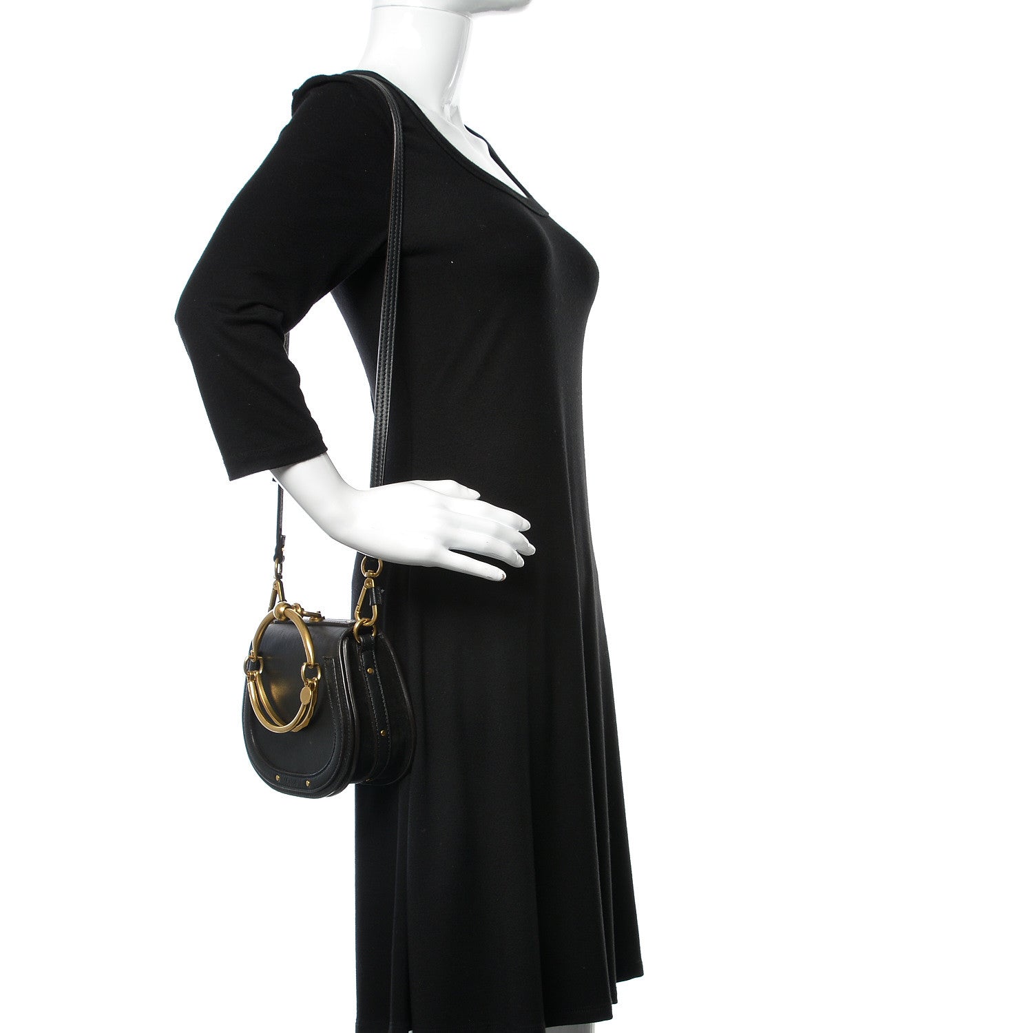 Chloe Calfskin Small Nile Bracelet Bag Black 3 of 8