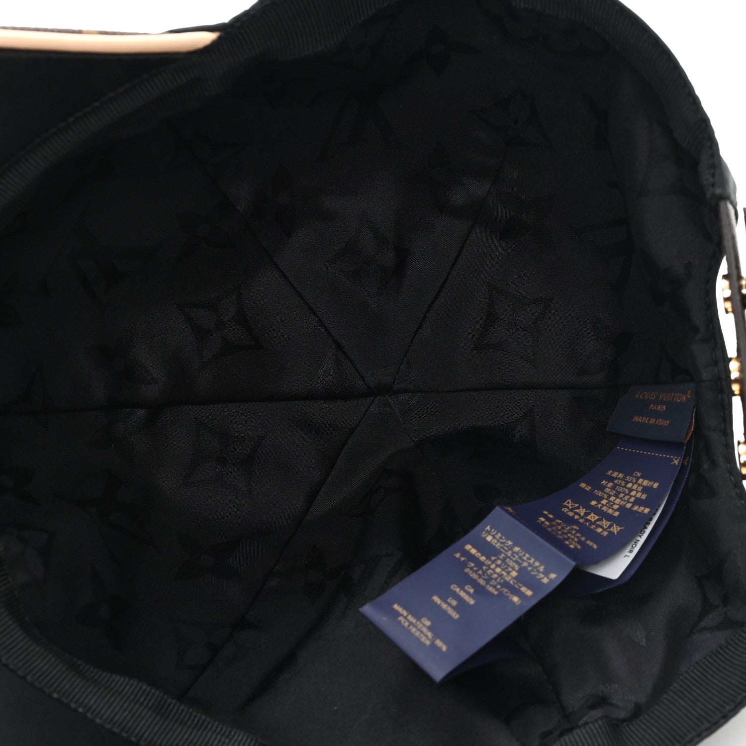 Louis Vuitton Polyester Silk Monogram LV Get Ready Cap L Black 7 of 9