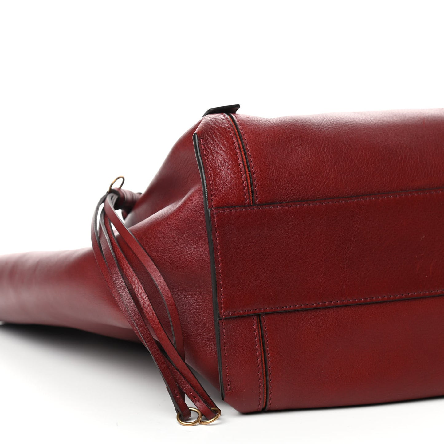 Smooth Calfskin Medium Milo Shopping Tote Sienna Red