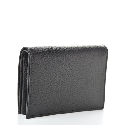 Gucci Pebbled Calfskin GG Marmont Card Case Black 3 of 8