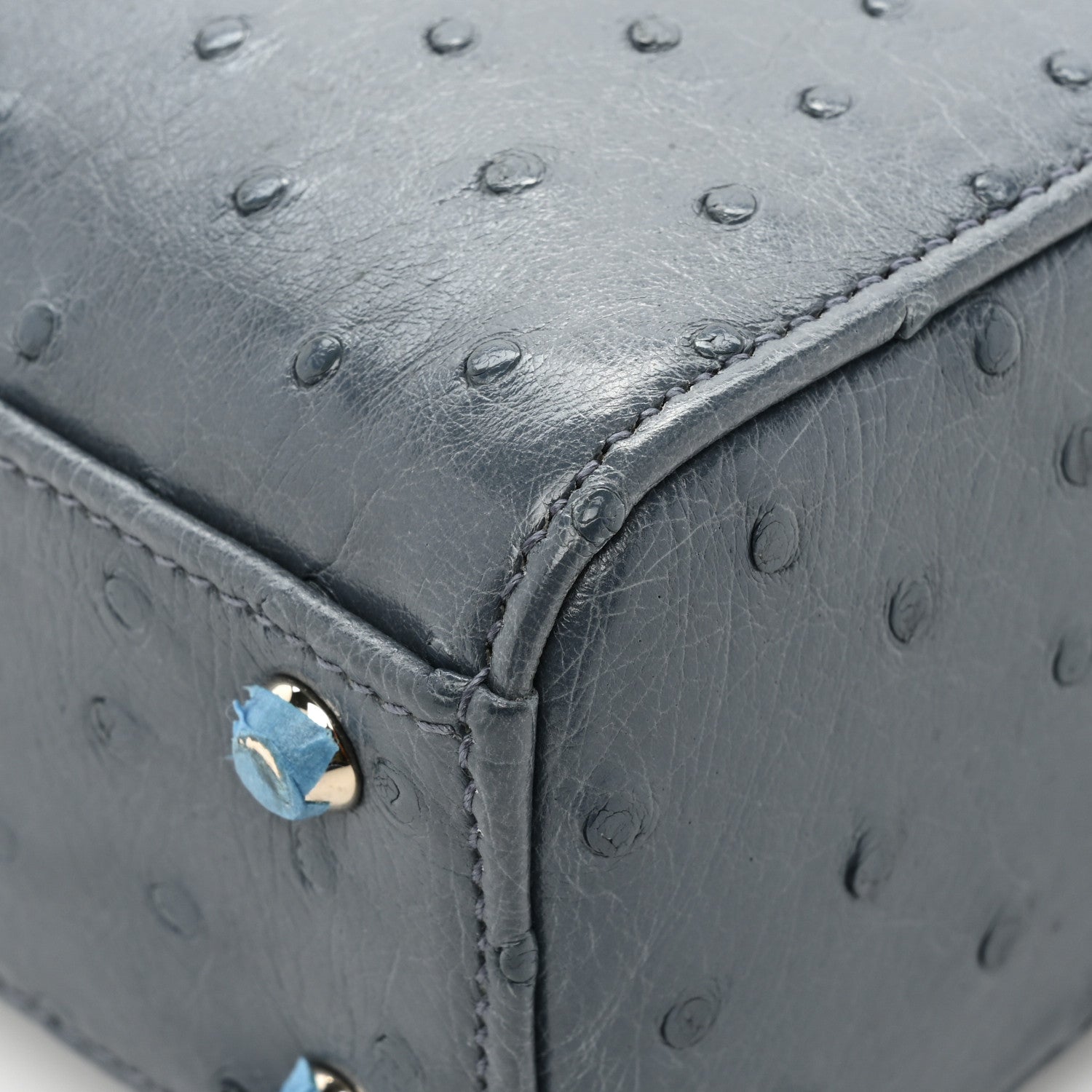 Christian Dior Ostrich Mini Lady Dior Dark Grey 11 of 12