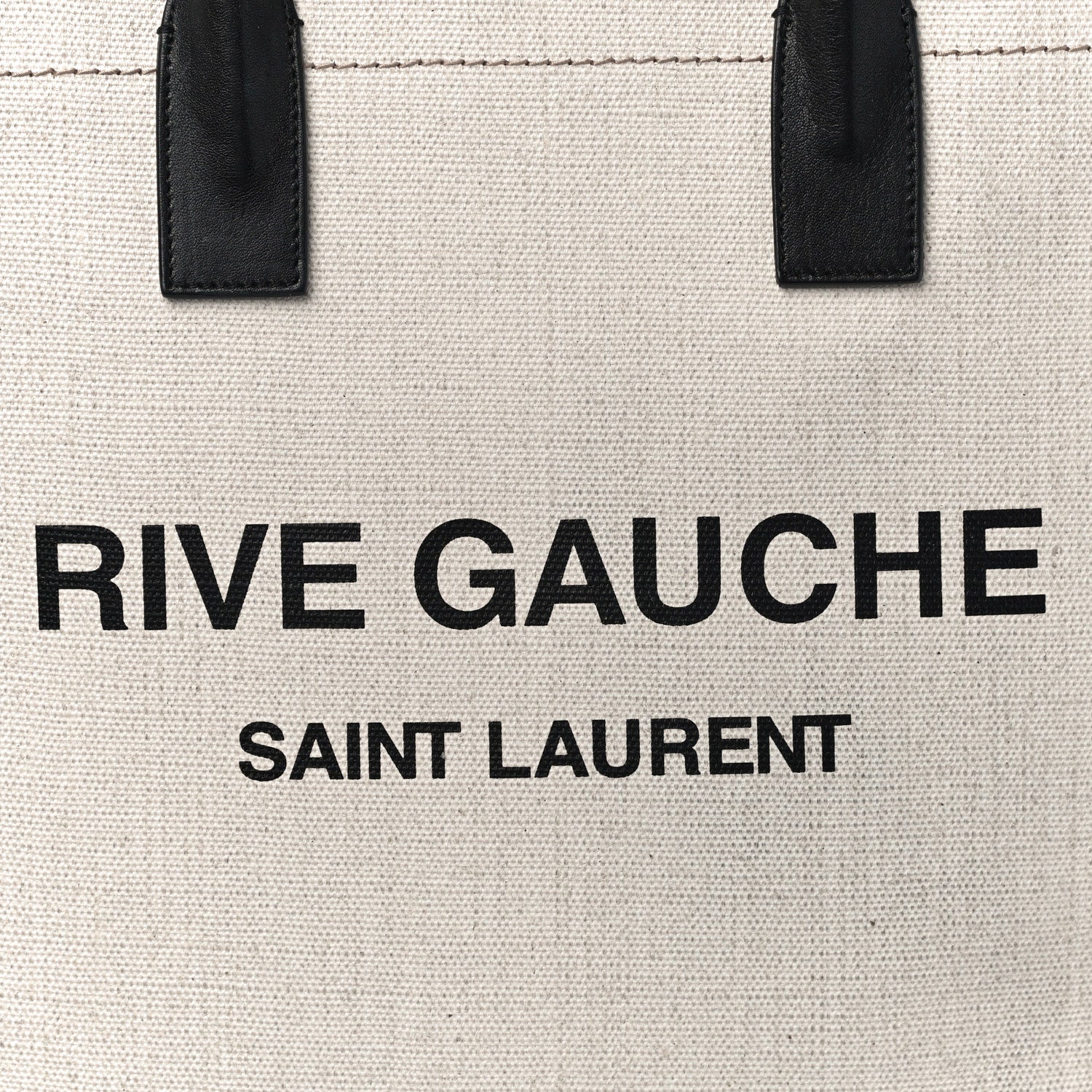 Saint Laurent Linen Calfskin Rive Gauche North South Tote Optic White 7 of 9