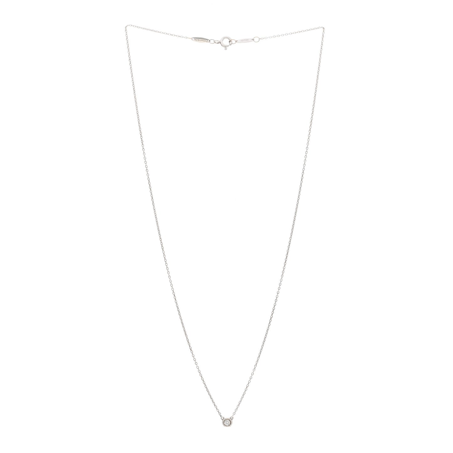 Sterling Silver Diamond .07ct Elsa Peretti Diamonds by the Yard Pendant Necklace