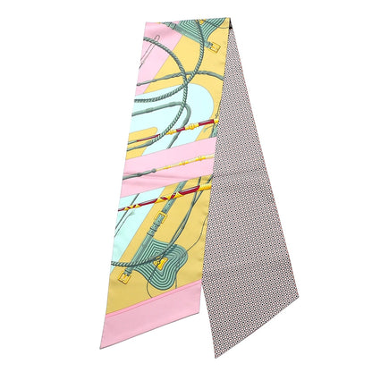 Hermes Silk Clic Clac Maxi Twilly Tilleul Viex Rose Aqua 1 of 5