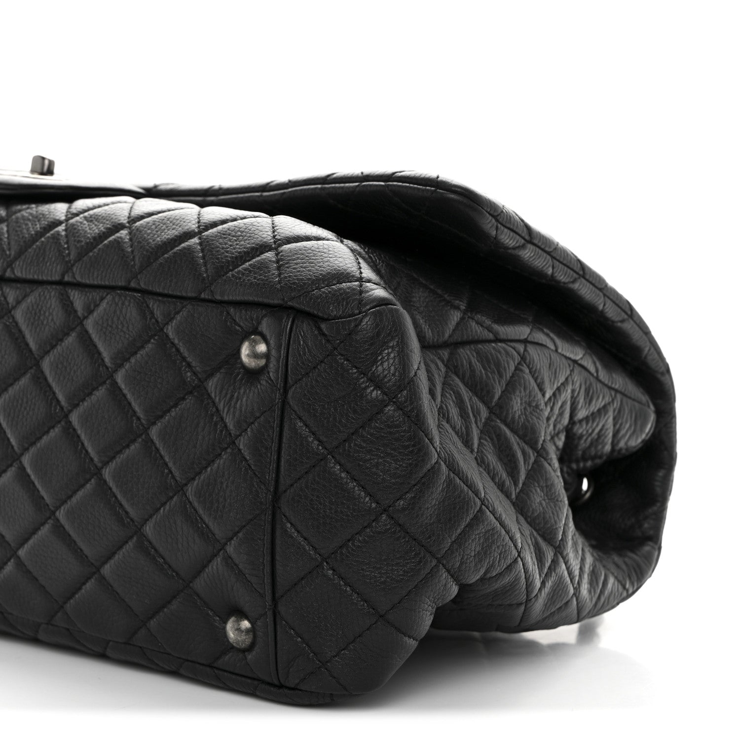 Chanel Calfskin Quilted XXL Travel Flap Bag Black 10 of 11