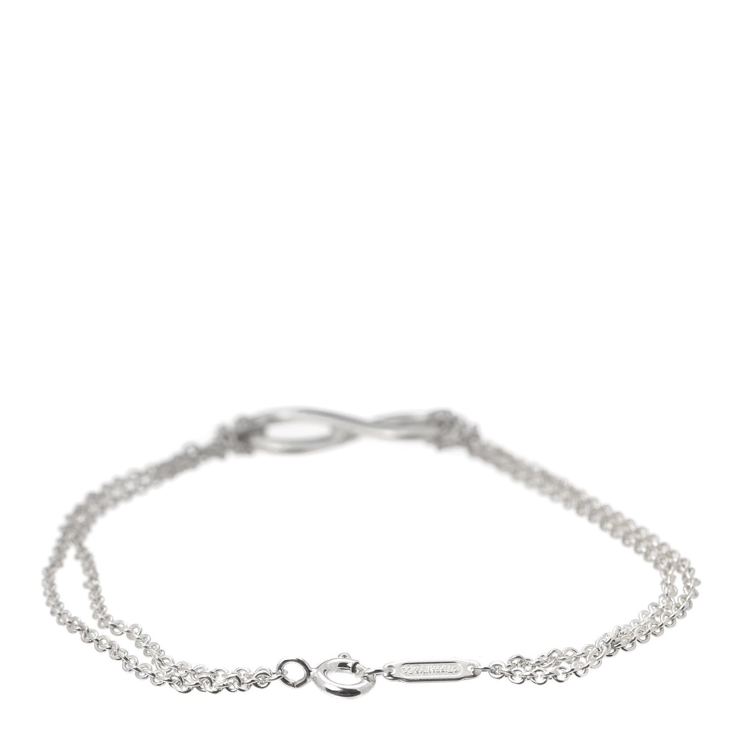 Tiffany Sterling Silver Infinity Double Chain Bracelet 3 of 5
