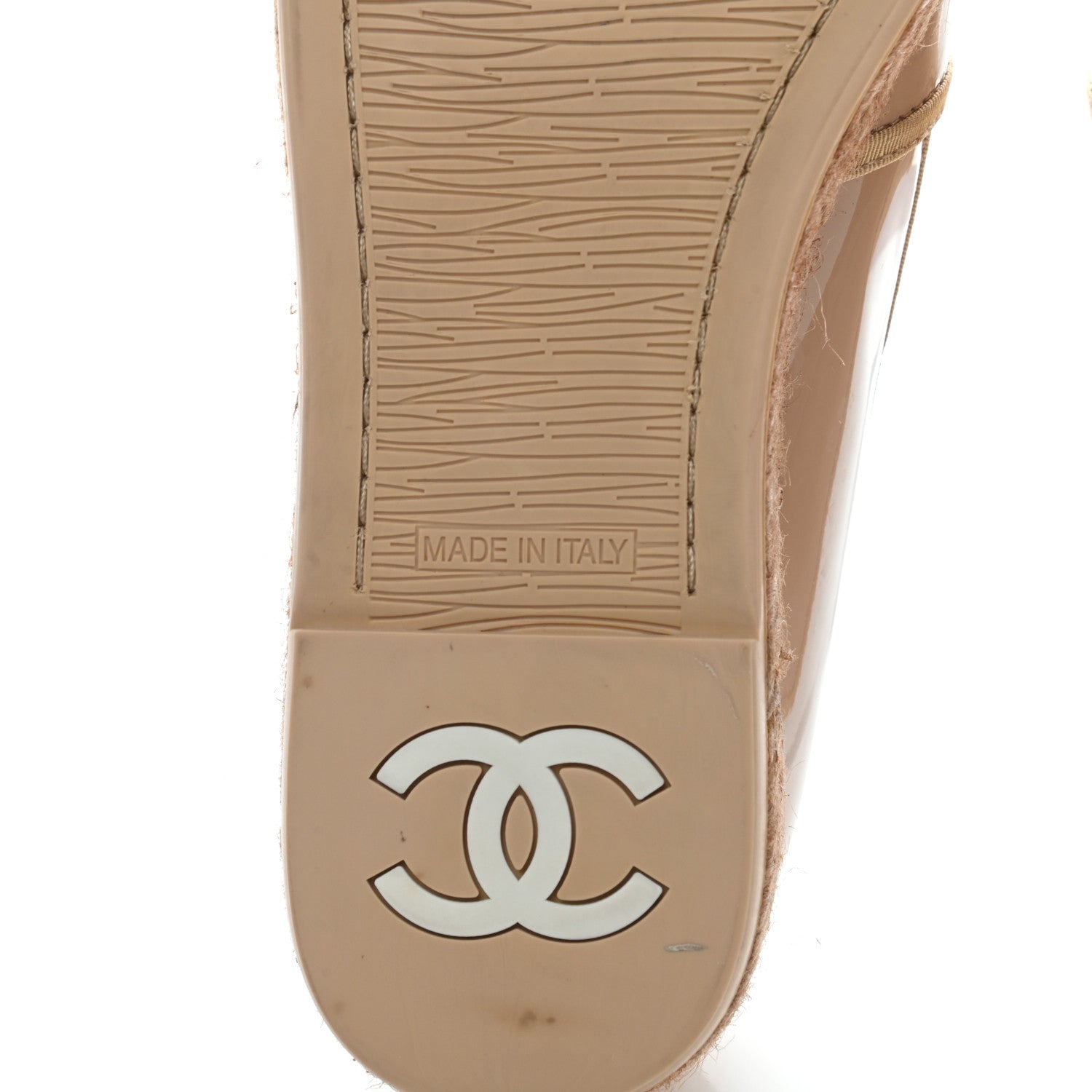 Chanel Patent CC Loafers Espadrille 35 Beige 6 of 14