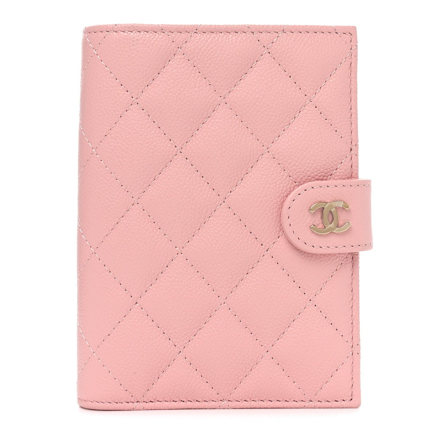 Caviar Quilted Passport Holder Pink