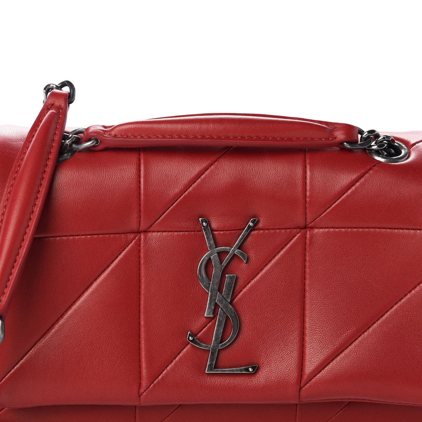 Lambskin Patchwork Monogram Small Jamie Red