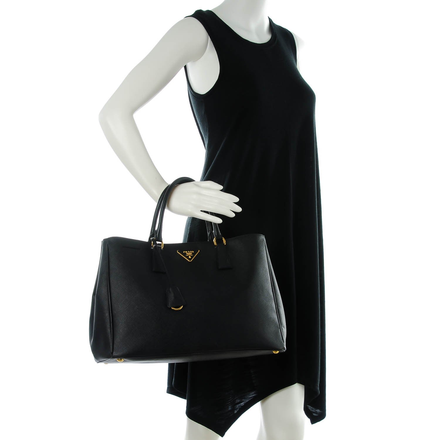 Prada Saffiano Lux Large Tote Nero Black 2 of 8