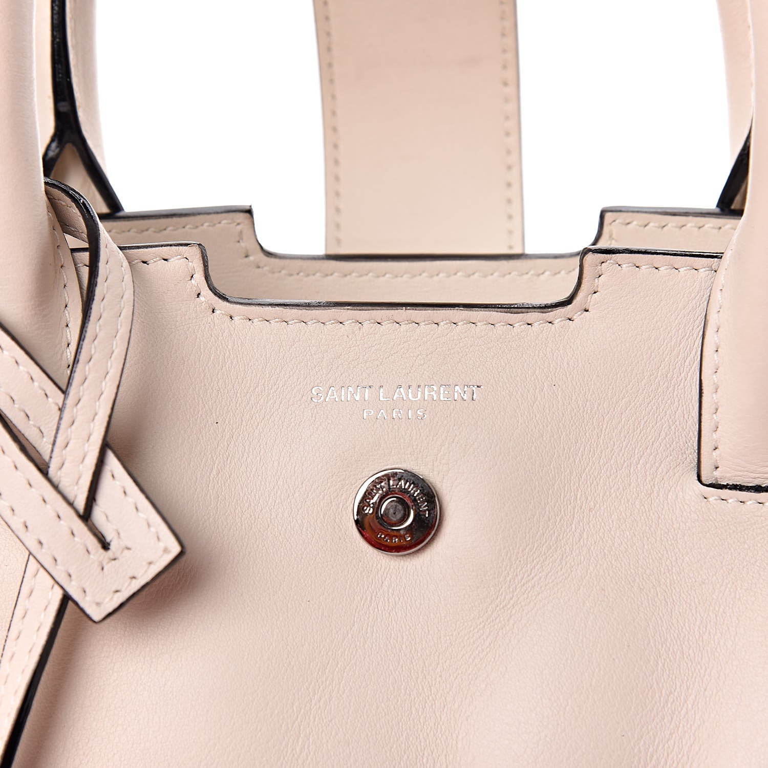 Saint Laurent Calfskin Small Monogram Cabas Dove White 10 of 15