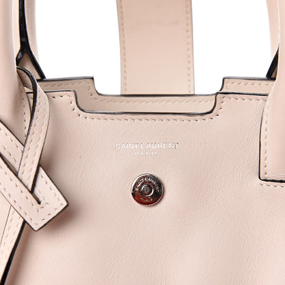 Saint Laurent Calfskin Small Monogram Cabas Dove White 10 of 15