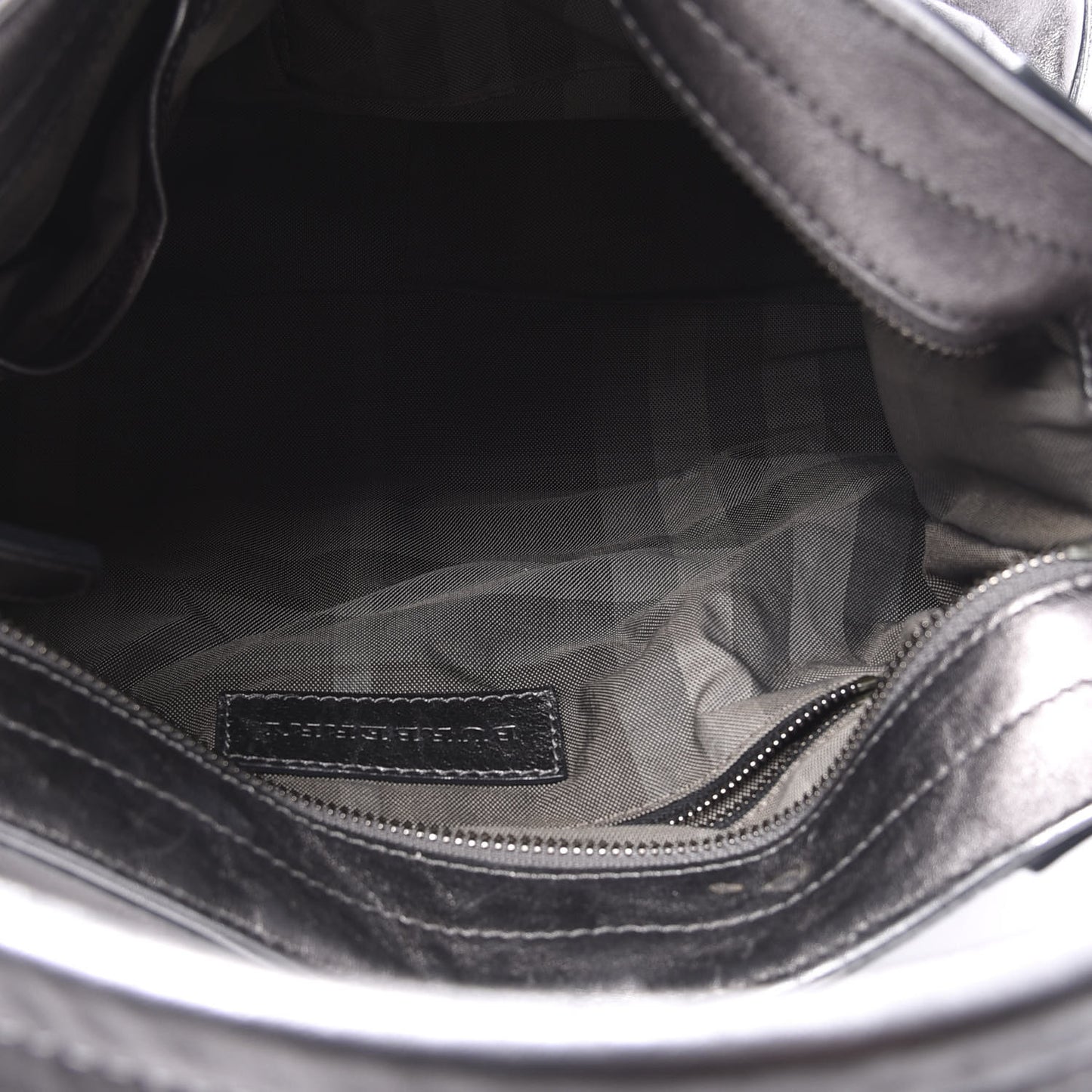 Metallic Calfskin Shoulder Bag Anthracite