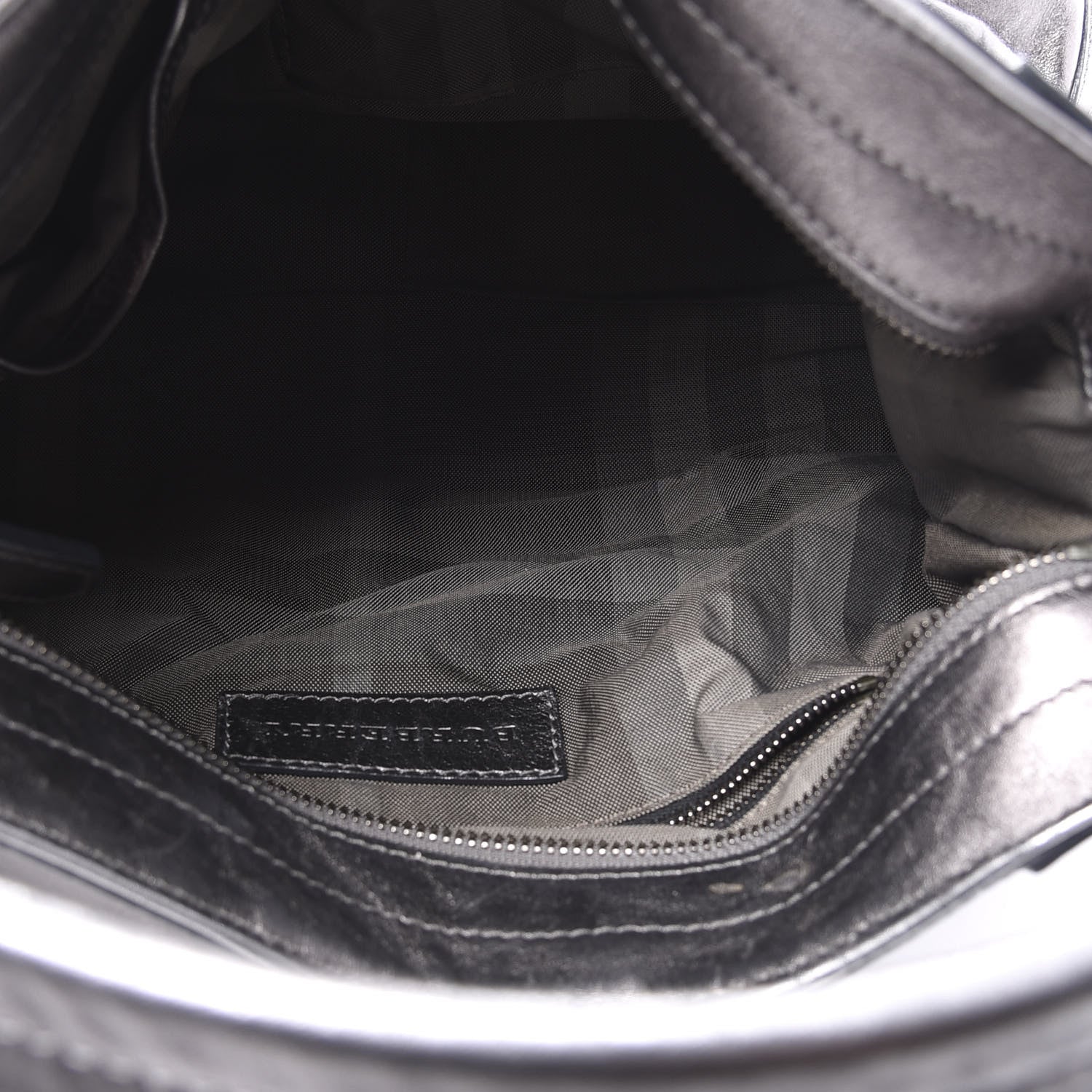 Burberry Metallic Calfskin Shoulder Bag Anthracite 4 of 11