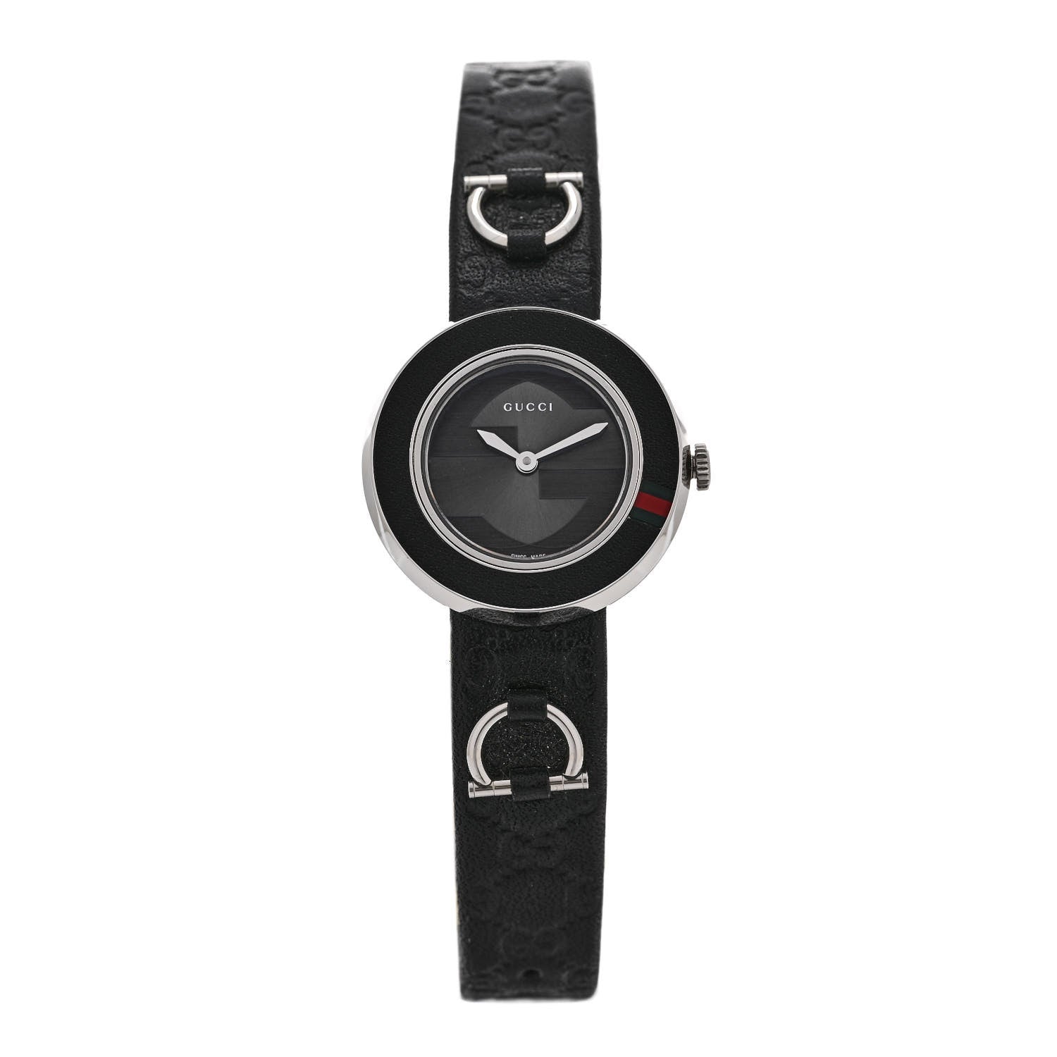 Gucci Stainless Steel Calfskin 27mm U-Play Quartz Watch Black 1 of 5