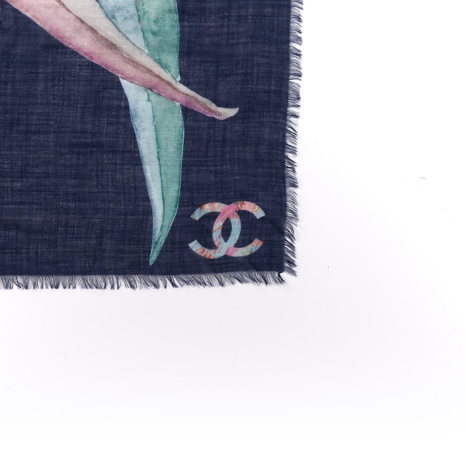 Chanel Cashmere CC Floral Stole Multicolor 4 of 4