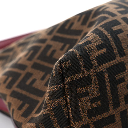 Fendi Zucca Vitello Artic Large Hobo Tobacco Burgundy 8 of 12