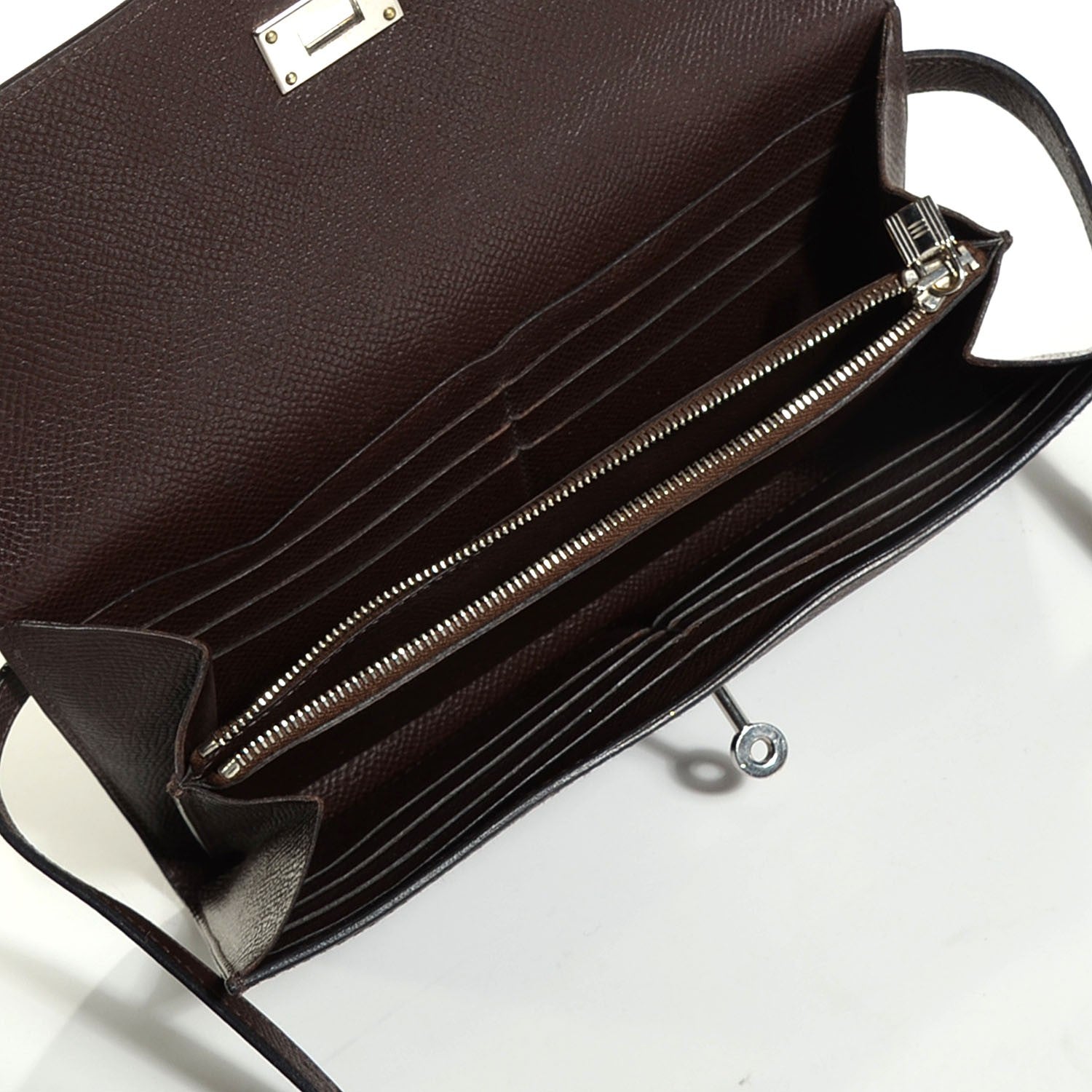 Hermes Epsom Kelly Longue Wallet Chocolate 20 of 30
