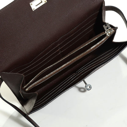 Hermes Epsom Kelly Longue Wallet Chocolate 20 of 30