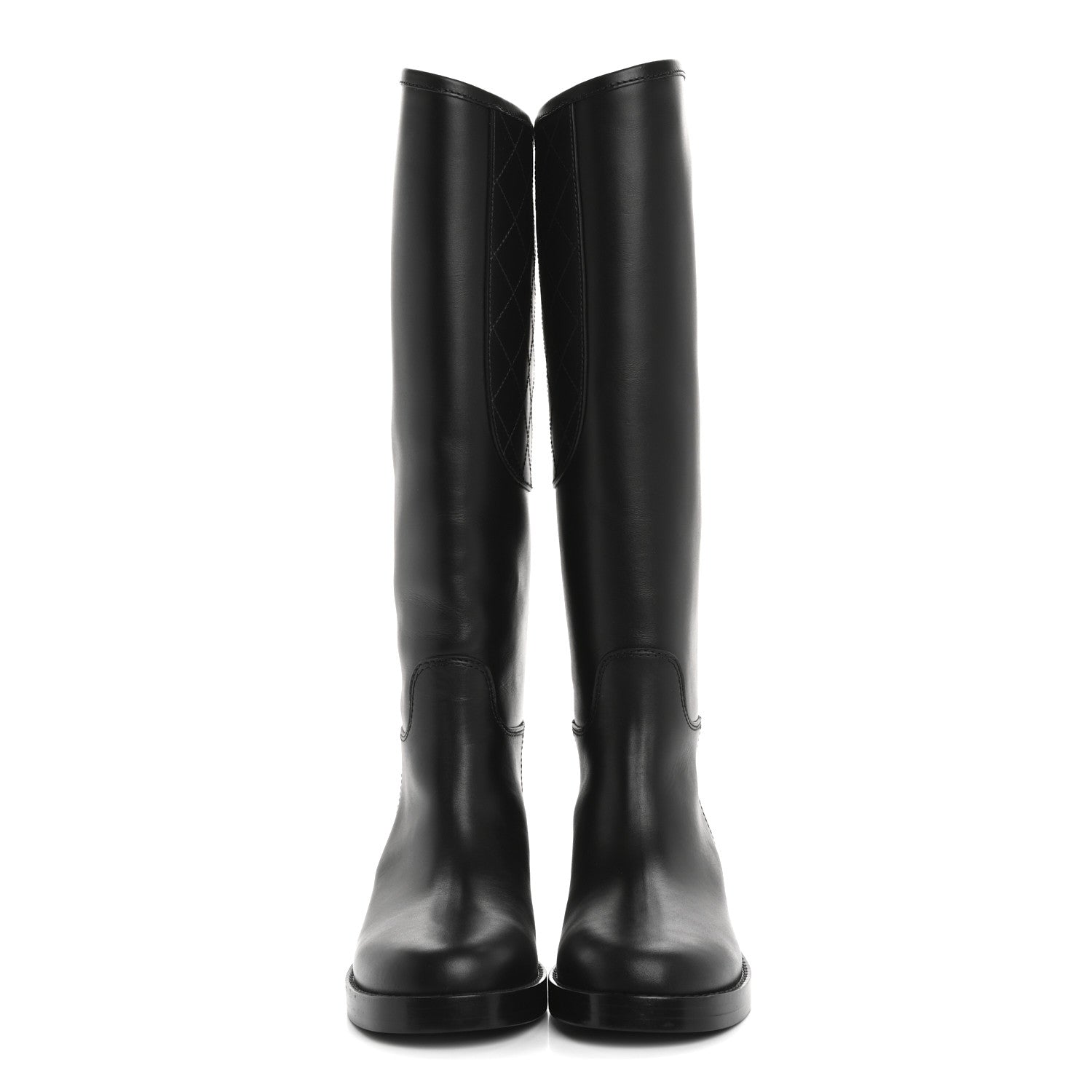 Chanel Calfskin Cap Toe CC Riding Boots 38.5 Black 2 of 9