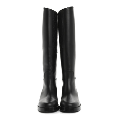 Chanel Calfskin Cap Toe CC Riding Boots 38.5 Black 2 of 9