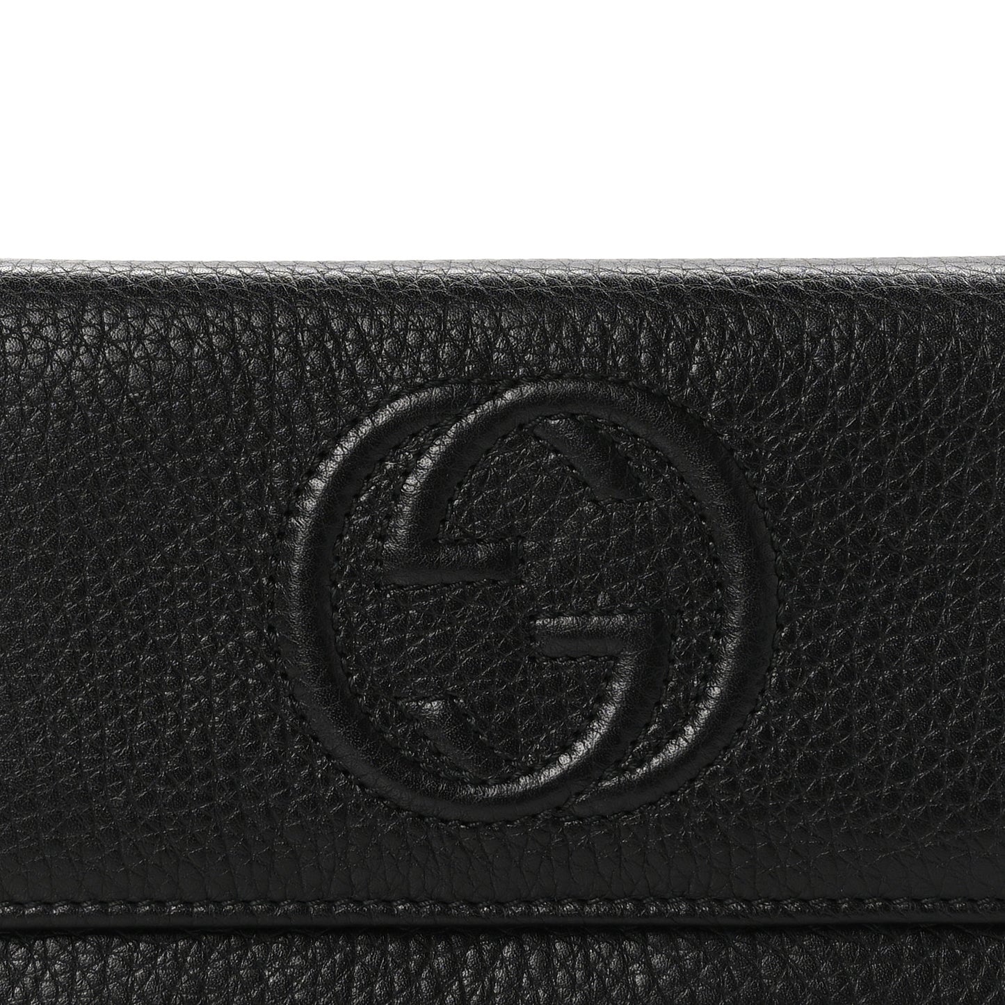 Pebbled Calfskin Large Soho Continental Wallet Black