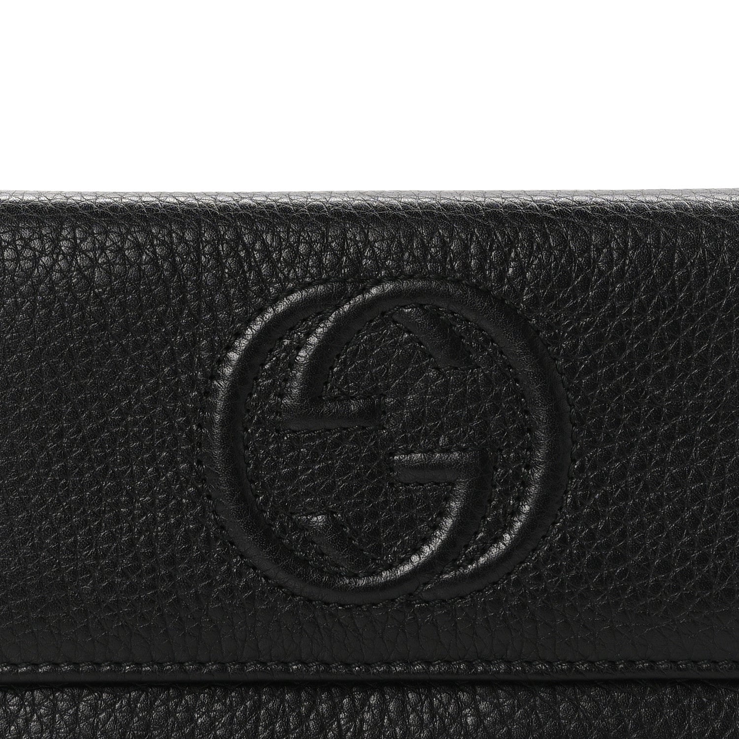 Gucci Pebbled Calfskin Large Soho Continental Wallet Black 9 of 9