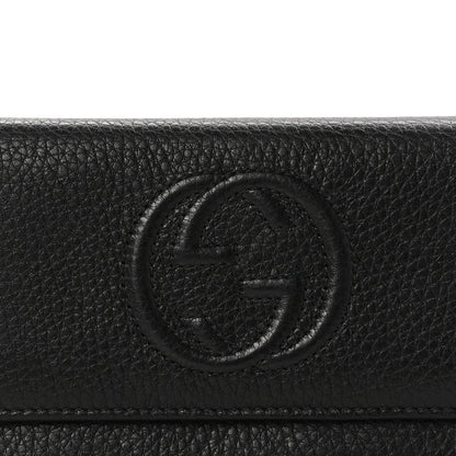 Gucci Pebbled Calfskin Large Soho Continental Wallet Black 9 of 9
